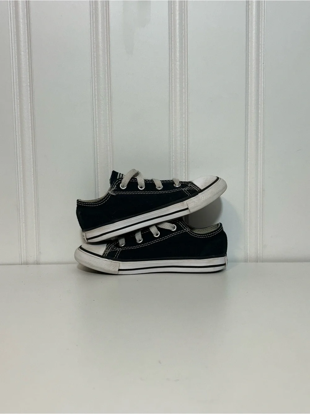 Converse ctas Black and White Kids Low-Top Sneakers